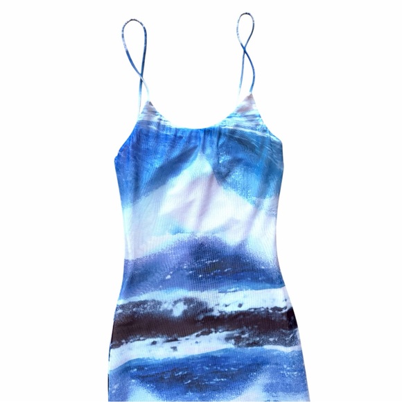 White Fox Boutique "The Lucky One" Maxi Dress - Ocean Spray Size XS - Picture 3 of 11